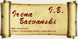 Irena Bačvanski vizit kartica